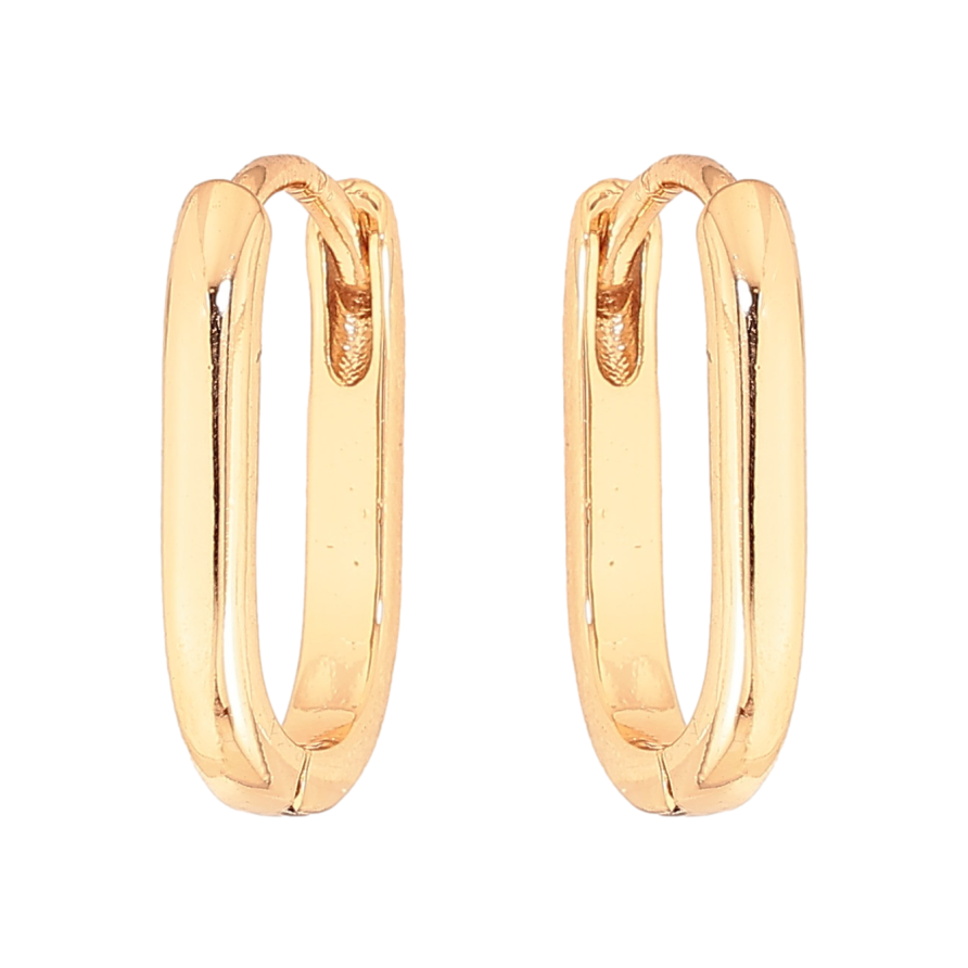 Серьги Xuping цвет Позолота 18К колечки "Овальные" 10х15мм фото №1