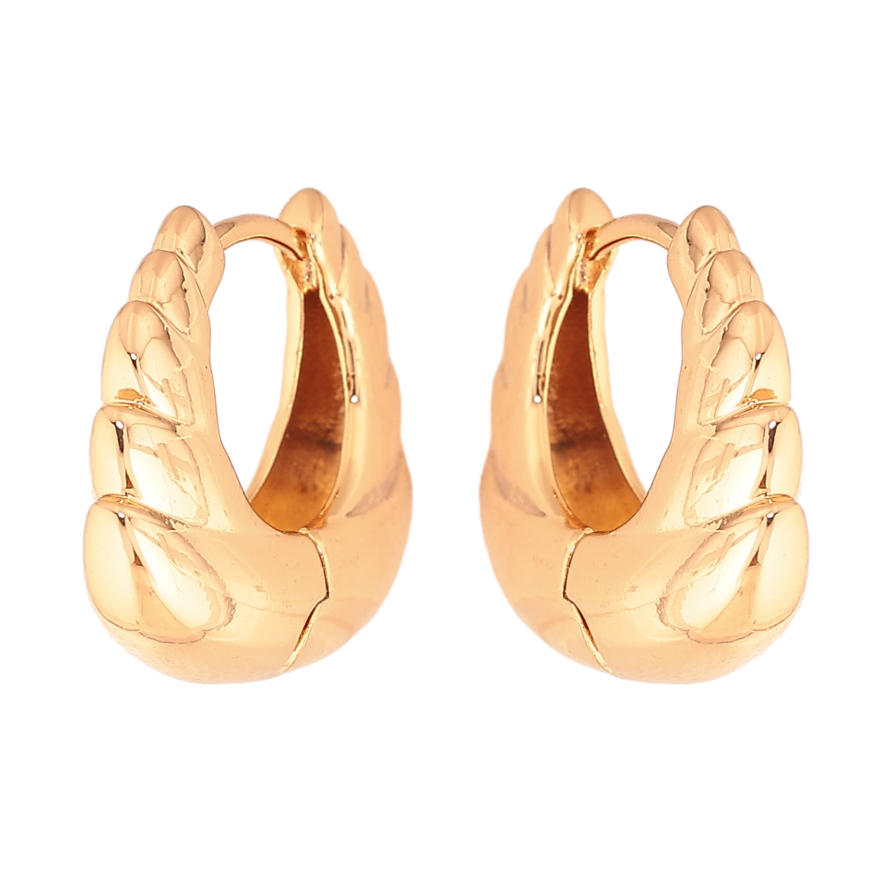 Сережки Xuping колір Позолота 18K колечка "Декоративний візерунок" фото №1