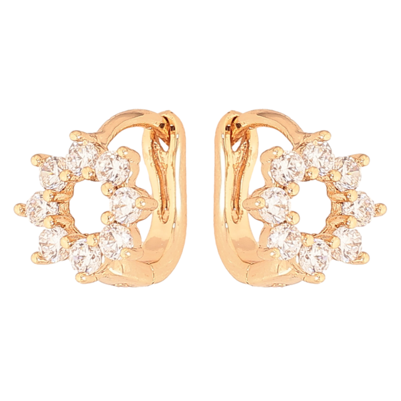 Серьги Xuping цвет Позолота 18К колечки "Кристальные колечки" фото №1 Серьги Xuping цвет Позолота 18К колечки "Кристальные колечки" фото №1