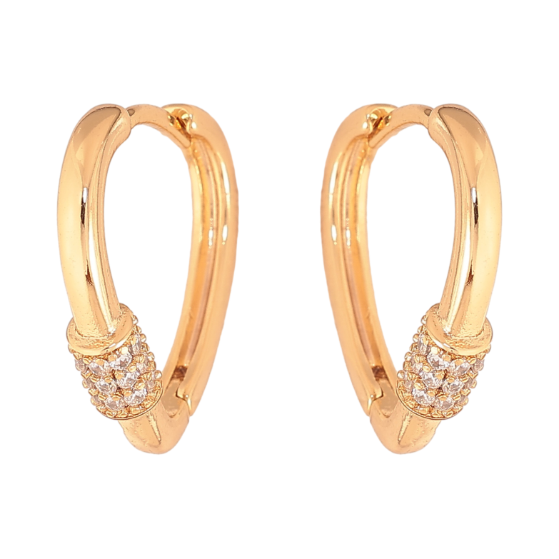 Серьги Xuping цвет Позолота 18К колечки "Узор с кристаллами" фото №1 Серьги Xuping цвет Позолота 18К колечки "Узор с кристаллами" фото №1