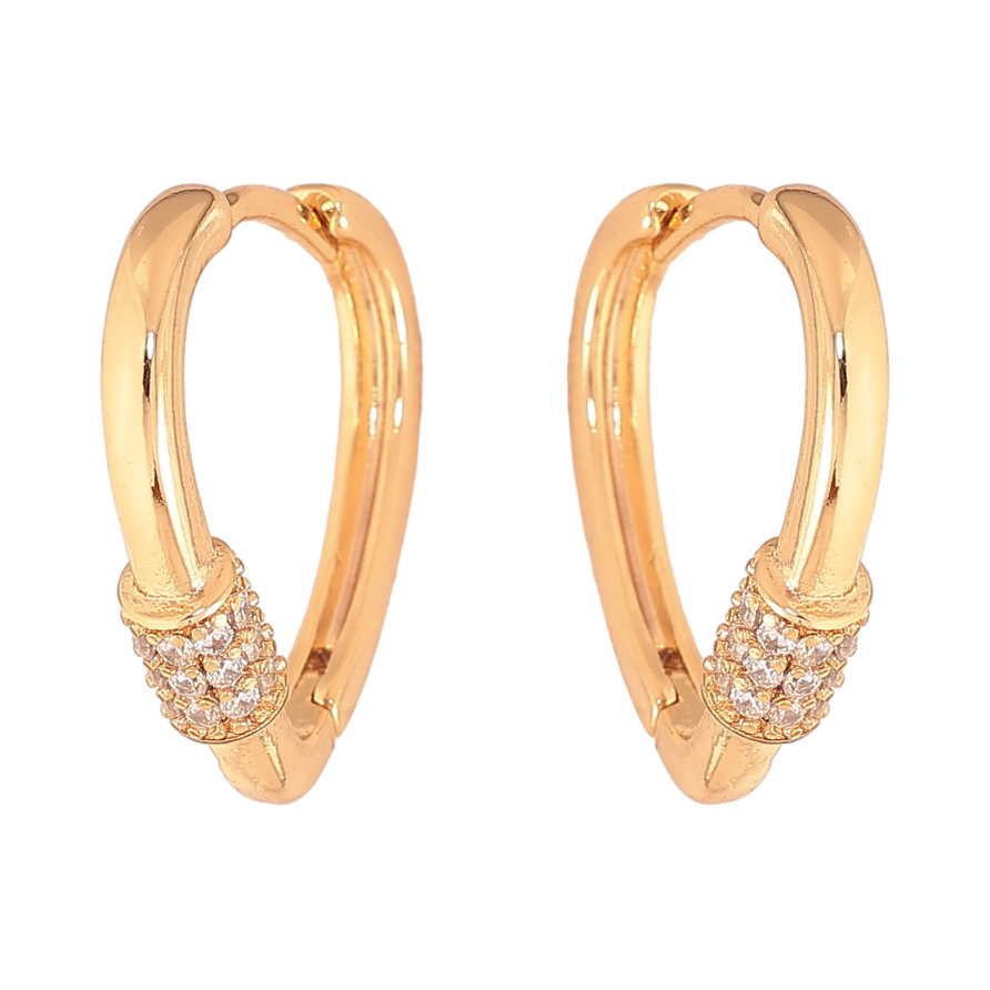 Серьги Xuping цвет Позолота 18К колечки "Узор с кристаллами" фото №1 Серьги Xuping цвет Позолота 18К колечки "Узор с кристаллами" фото №1