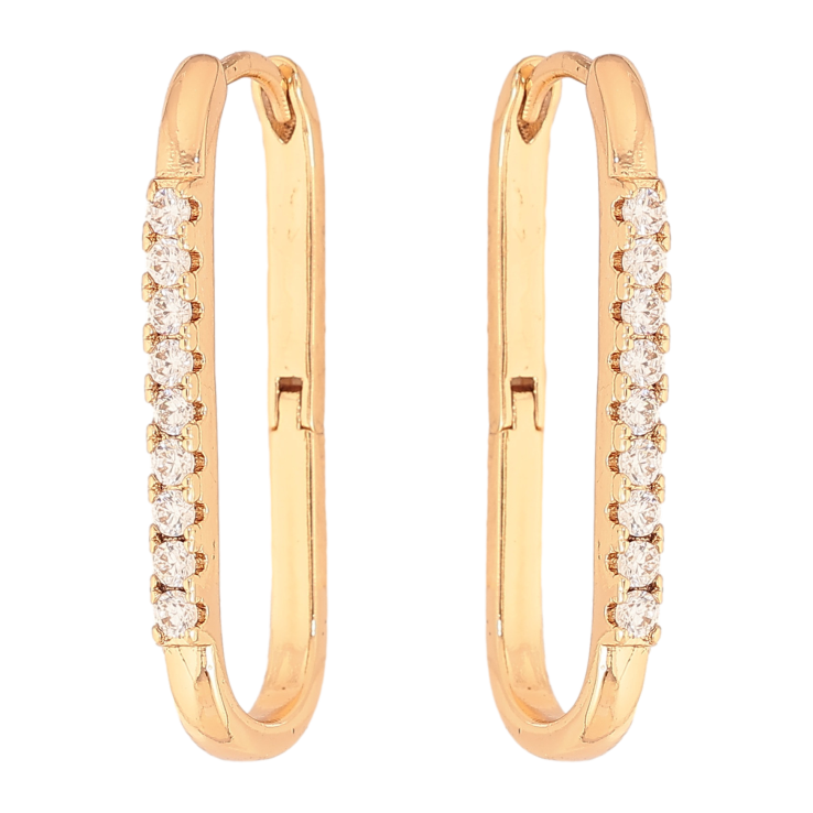 Серьги Xuping цвет Позолота 18К колечки "Дорожки кристаллов" фото №9 Серьги Xuping цвет Позолота 18К колечки "Дорожки кристаллов" фото №9