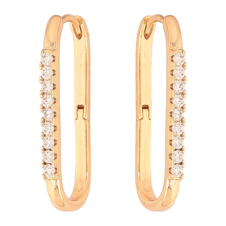 Серьги Xuping цвет Позолота 18К колечки "Дорожки кристаллов" фото №9 Серьги Xuping цвет Позолота 18К колечки "Дорожки кристаллов" фото №9