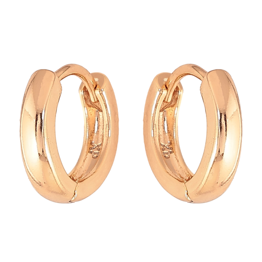 Серьги Xuping цвет Позолота 18К колечки "Классика, шир. 3мм" ø 13мм фото №1