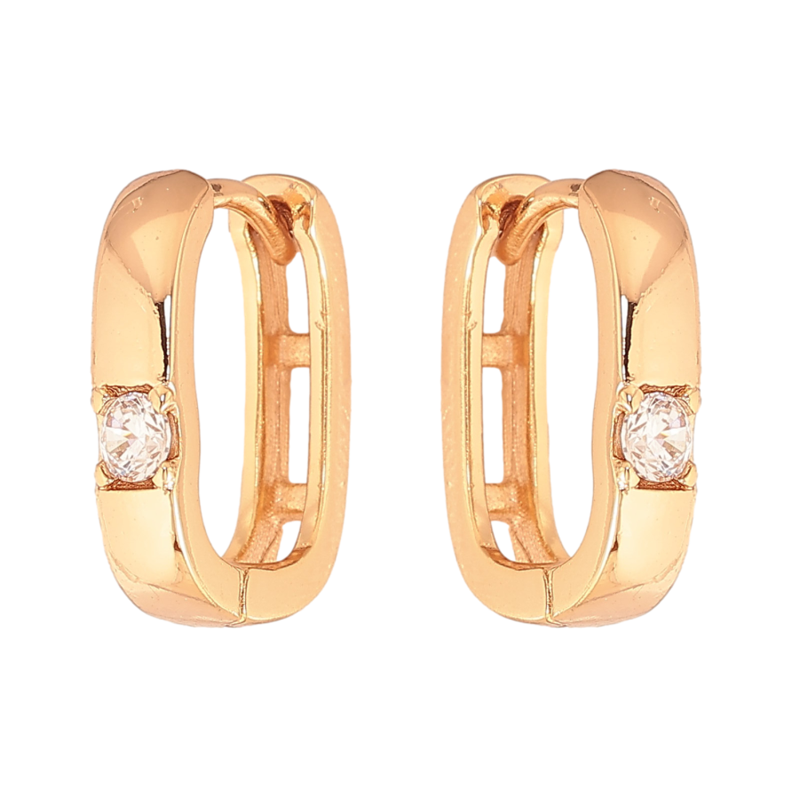 Сережки Xuping колір Позолота 18К колечка "Вставка кристал" фото №1 Сережки Xuping колір Позолота 18К колечка "Вставка кристал" фото №1