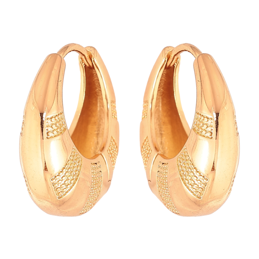 Сережки Xuping колір Позолота 18К колечка "Декоративний візерунок" фото №1