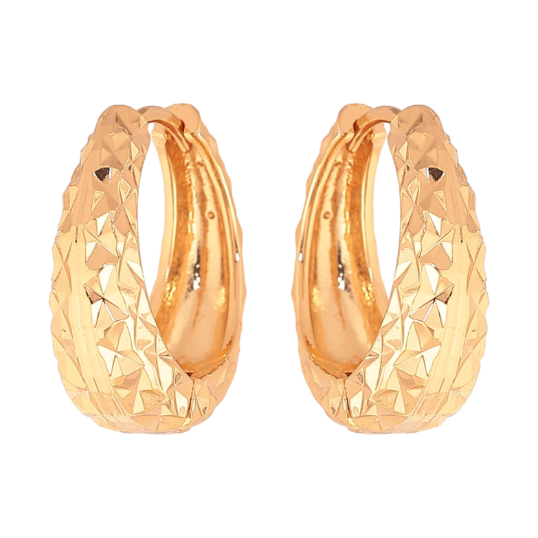 Серьги Xuping цвет Позолота 18К колечки "Декоративный узор" фото №1