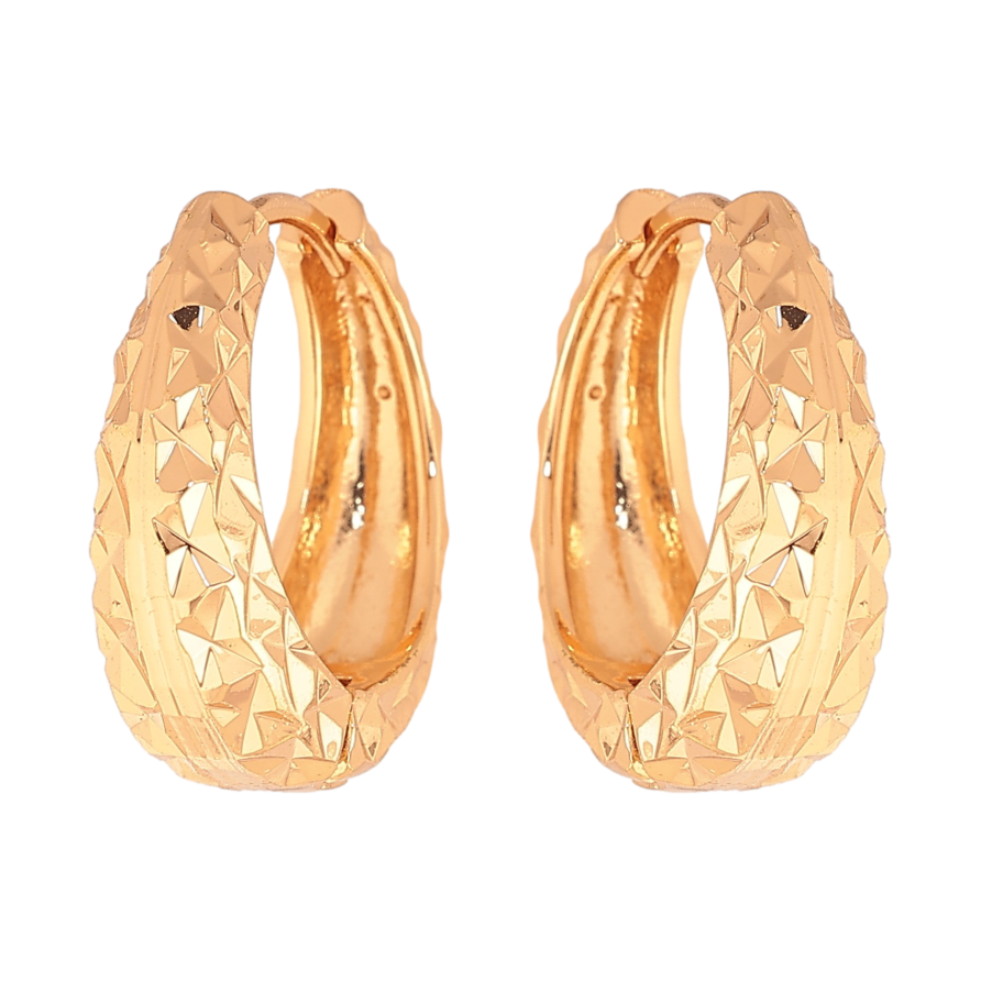 Сережки Xuping колір Позолота 18К колечка "Декоративний візерунок" фото №1