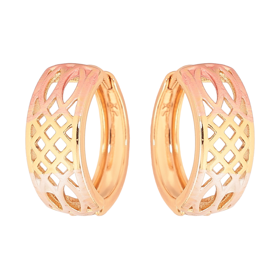 Сережки Xuping колір Позолота 18К колечка "Візерунок з фарбуванням емаллю" фото №1 Сережки Xuping колір Позолота 18К колечка "Візерунок з фарбуванням емаллю" фото №1