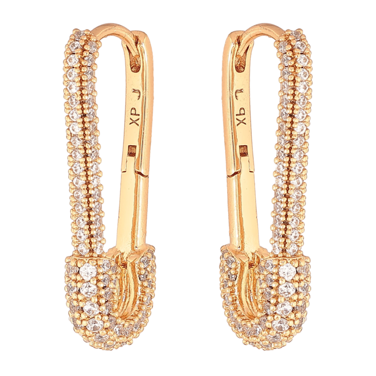 Серьги Xuping цвет Позолота 18K колечки "Булавки с инкрустацией кристаллами" фото №20