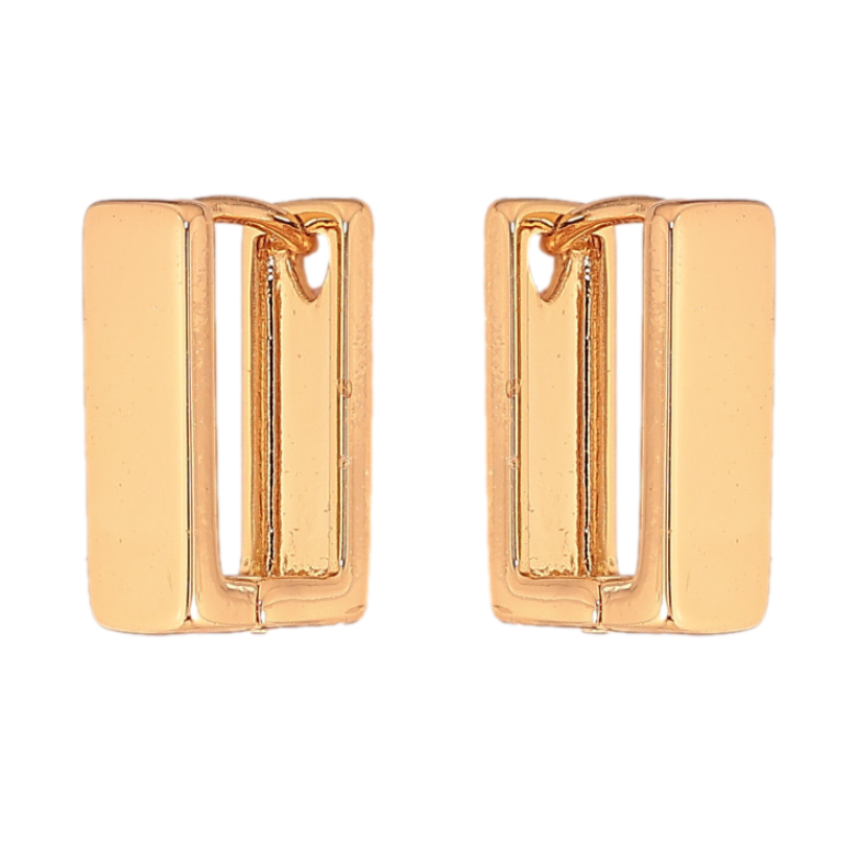 Серьги Xuping цвет Позолота 18К колечки "Прямоугольные" фото №1