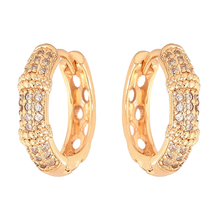 Сережки Xuping колір Позолота 18К колечка "Візерунок з кристалами" фото №18 Сережки Xuping колір Позолота 18К колечка "Візерунок з кристалами" фото №18