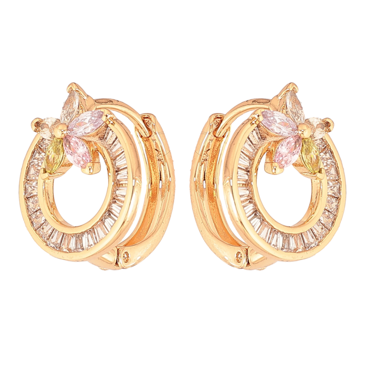 Сережки Xuping колір Позолота 18К колечка "Кільця з різнокольоровими кристалами" фото №16 Сережки Xuping колір Позолота 18К колечка "Кільця з різнокольоровими кристалами" фото №16