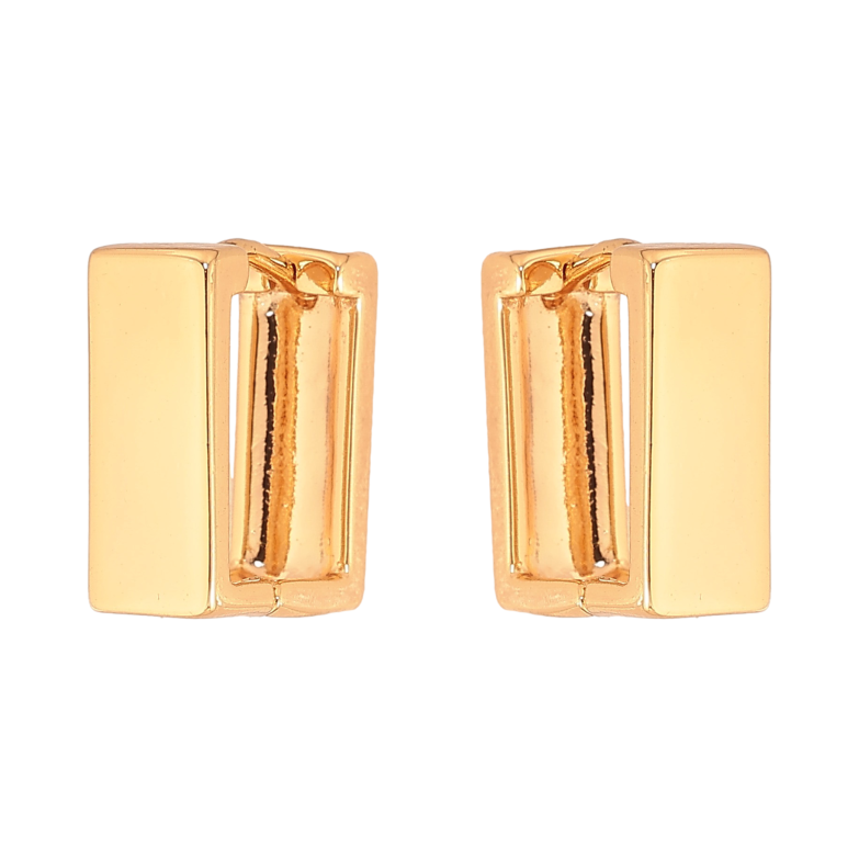 Сережки Xuping колір Позолота 18К колечка "Прямокутні" 13х14мм, шир. 5мм фото №1