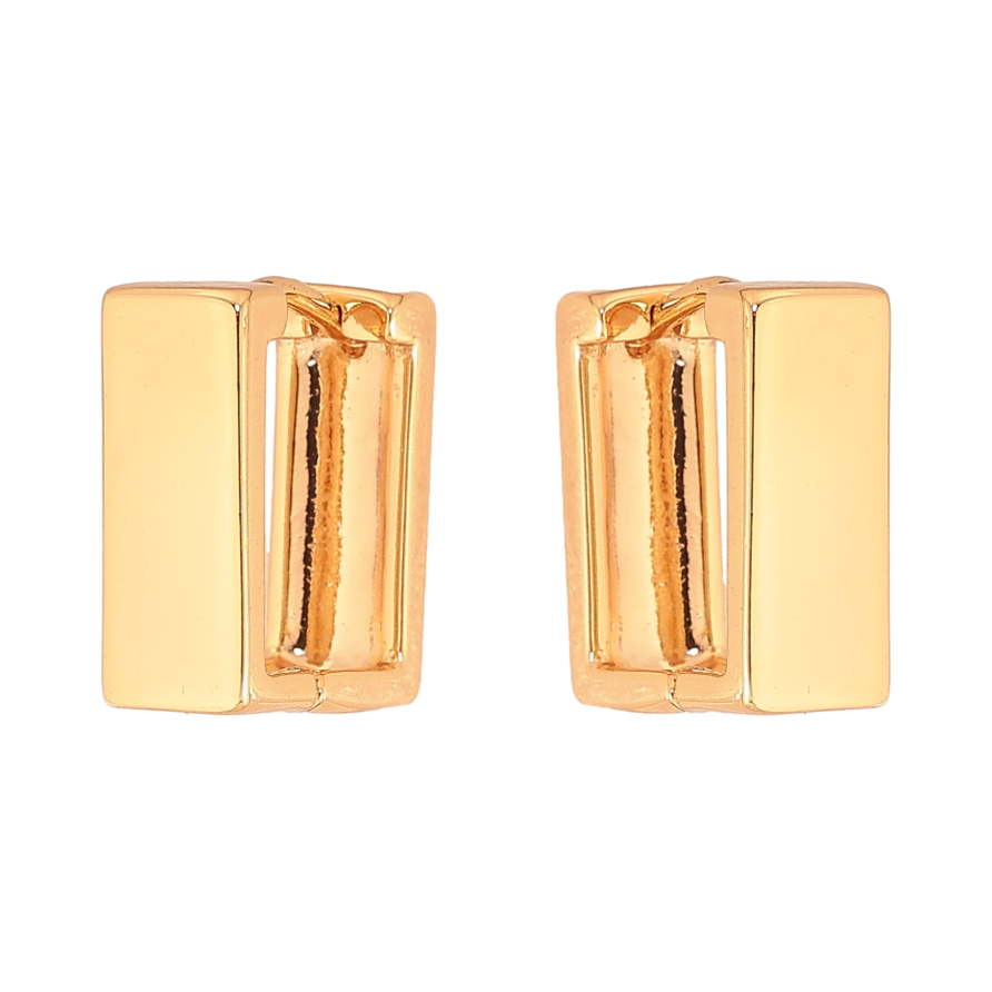 Сережки Xuping колір Позолота 18К колечка "Прямокутні" 13х14мм, шир. 5мм фото №1