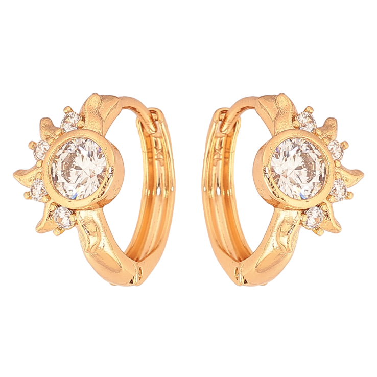 Сережки Xuping колір Позолота 18К колечка "Візерунок з кристалами" фото №13 Сережки Xuping колір Позолота 18К колечка "Візерунок з кристалами" фото №13