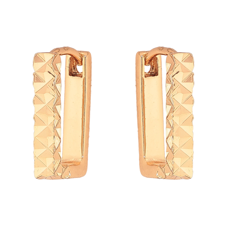 Сережки Xuping колір Позолота 18К колечка "Прямокутні з візерунком" фото №24