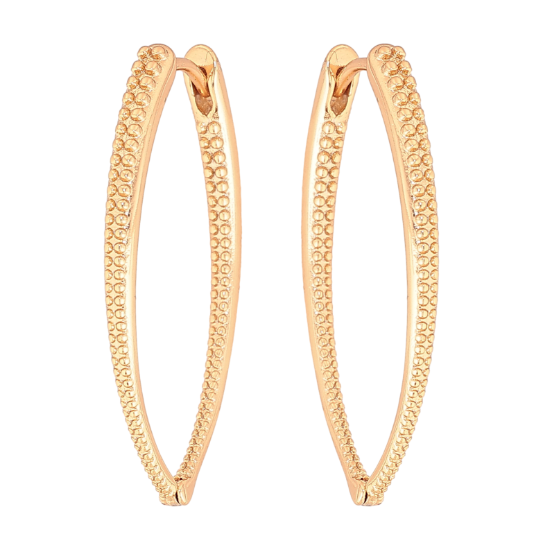 Серьги Xuping цвет Позолота 18К колечки "Скобы с узором" фото №1