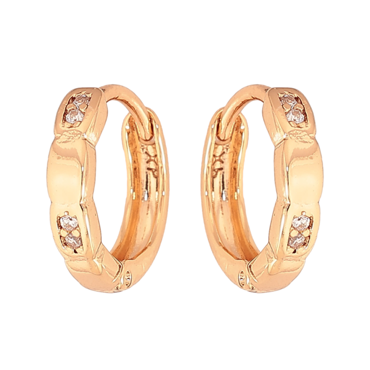 Сережки Xuping колір Позолота 18К колечка "Візерунок з кристалами" фото №21