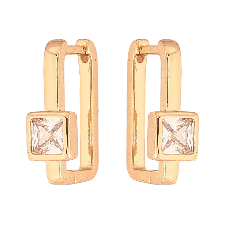 Сережки Xuping колір Позолота 18К колечка "Вставка кристал" фото №19