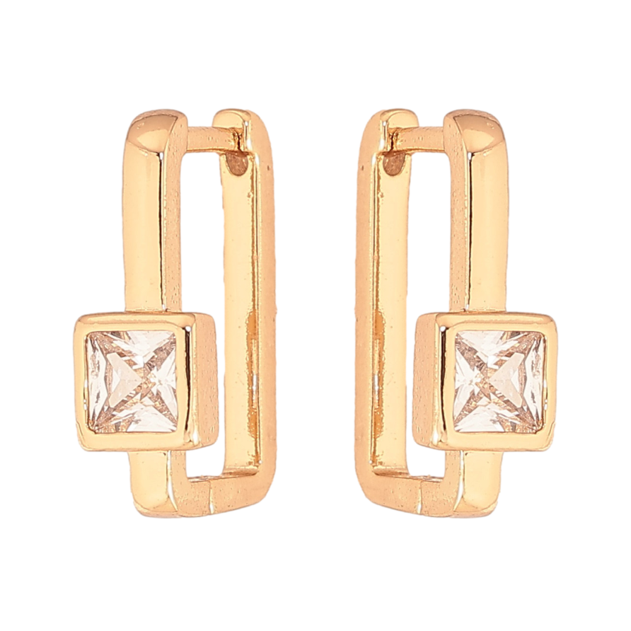 Сережки Xuping колір Позолота 18К колечка "Вставка кристал" фото №1 Сережки Xuping колір Позолота 18К колечка "Вставка кристал" фото №1