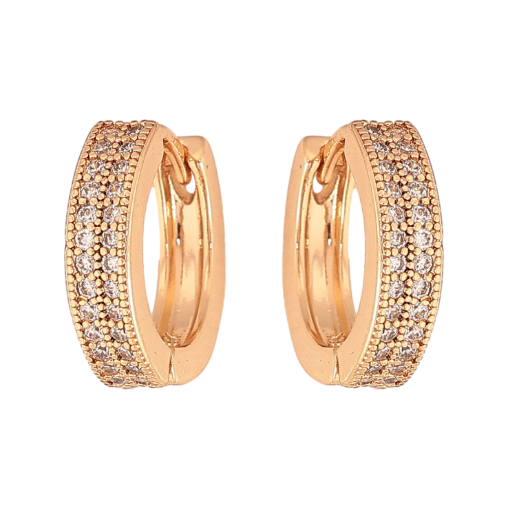 Сережки Xuping колір Позолота 18К колечка "Інкрустація кристалами" фото №13