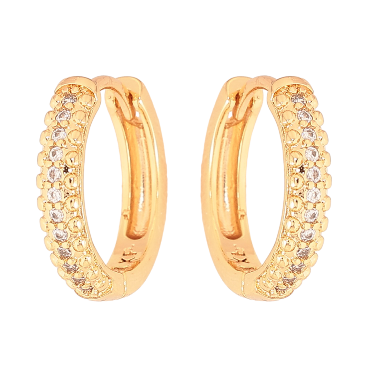 Серьги Xuping цвет Позолота 18К колечки "Дорожки кристаллов" фото №18