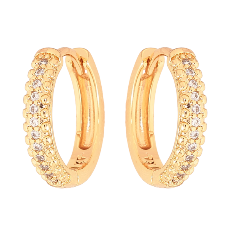 Серьги Xuping цвет Позолота 18К колечки "Дорожки кристаллов" фото №6 Серьги Xuping цвет Позолота 18К колечки "Дорожки кристаллов" фото №6