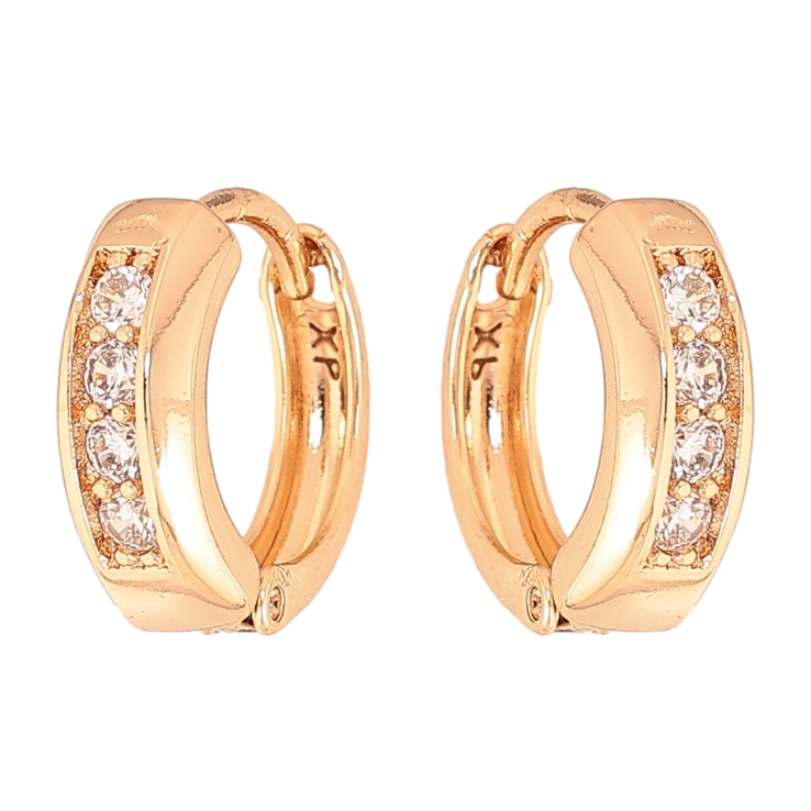 Серьги Xuping цвет Позолота 18К колечки "Дорожки кристаллов" фото №13 Серьги Xuping цвет Позолота 18К колечки "Дорожки кристаллов" фото №13