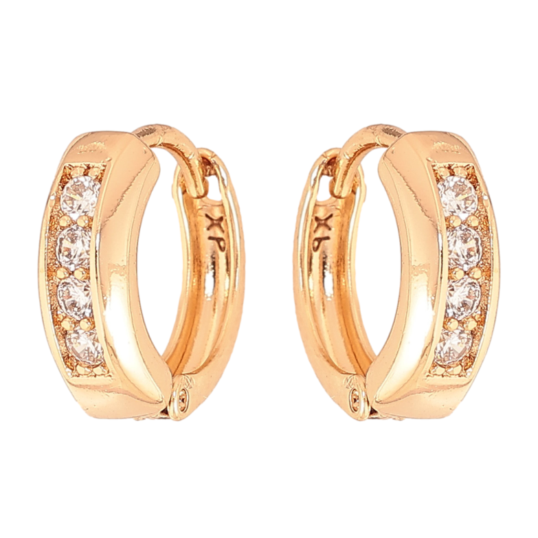 Серьги Xuping цвет Позолота 18К колечки "Дорожки кристаллов" фото №4 Серьги Xuping цвет Позолота 18К колечки "Дорожки кристаллов" фото №4