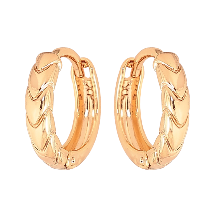 Серьги Xuping цвет Позолота 18К колечки "Декоративный узор" фото №14