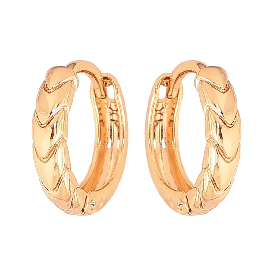 Серьги Xuping цвет Позолота 18К колечки "Декоративный узор" фото №1