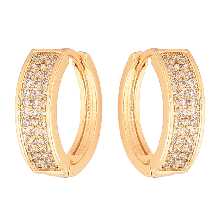 Сережки Xuping колір Позолота 18К колечка "Інкрустація кристалами" фото №15