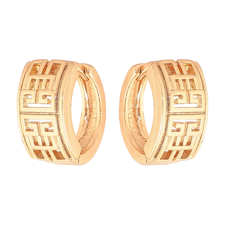 Сережки Xuping колір Позолота 18К колечка "Різьблений візерунок" фото №17