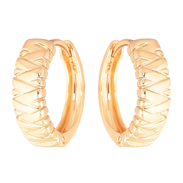 Серьги Xuping цвет Позолота 18К колечки "Декоративный узор" фото №16