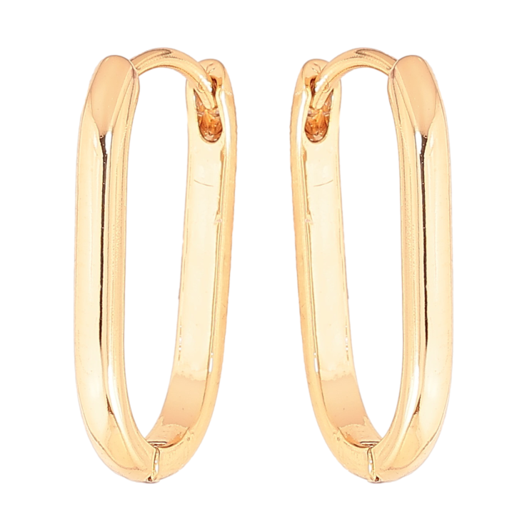 Серьги Xuping цвет Позолота 18К колечки "Овальные" фото №2