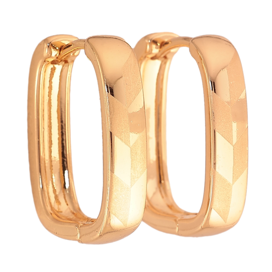 Сережки Xuping колір Позолота 18К колечка "Візерунок напиленням" фото №1 Сережки Xuping колір Позолота 18К колечка "Візерунок напиленням" фото №1