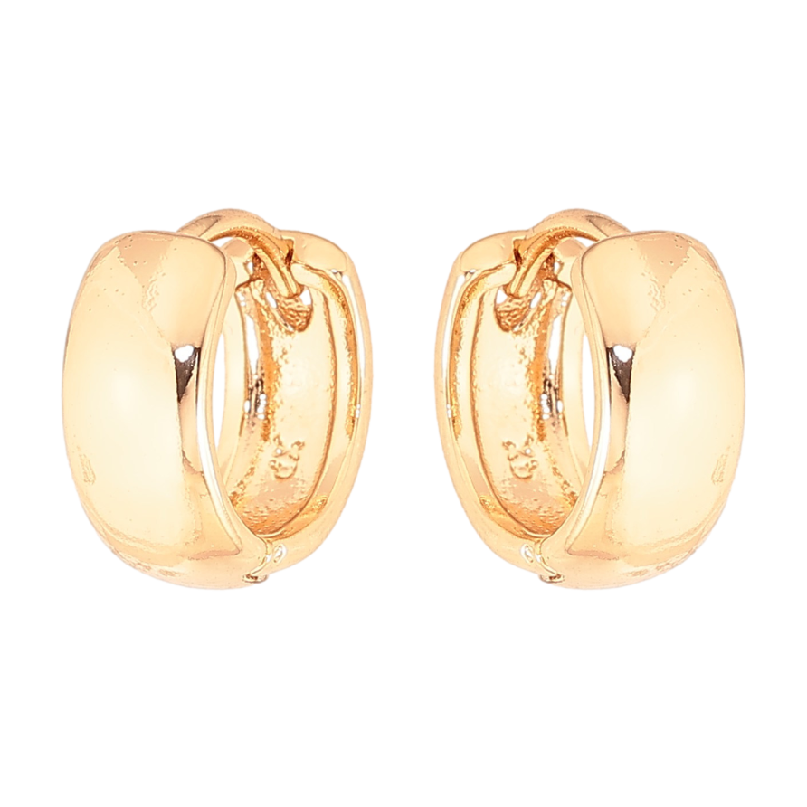 Серьги Xuping цвет Позолота 18К колечки "Классика, шир. 5мм" ø 12мм фото №1