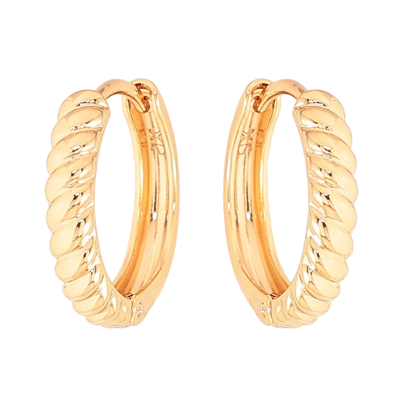 Серьги Xuping цвет Позолота 18К колечки "Декоративный узор" фото №1