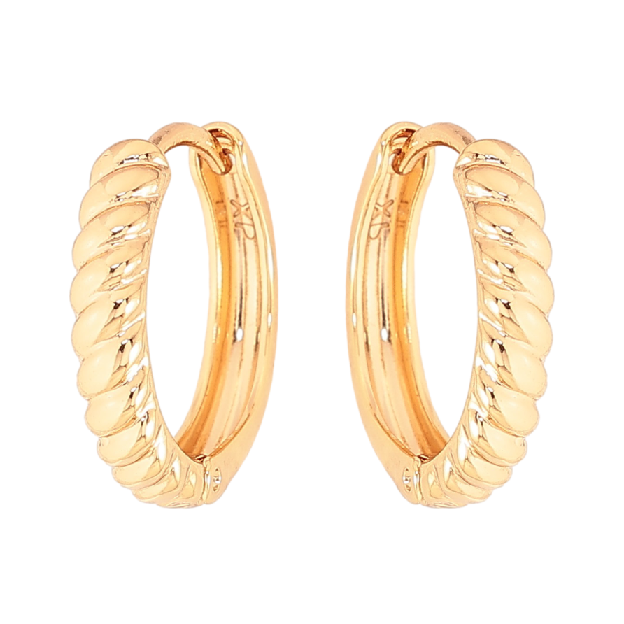 Серьги Xuping цвет Позолота 18К колечки "Декоративный узор" фото №1