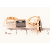 Серьги Xuping цвет Позолота 18K колечки "Узор с черными кристаллами" фото №2