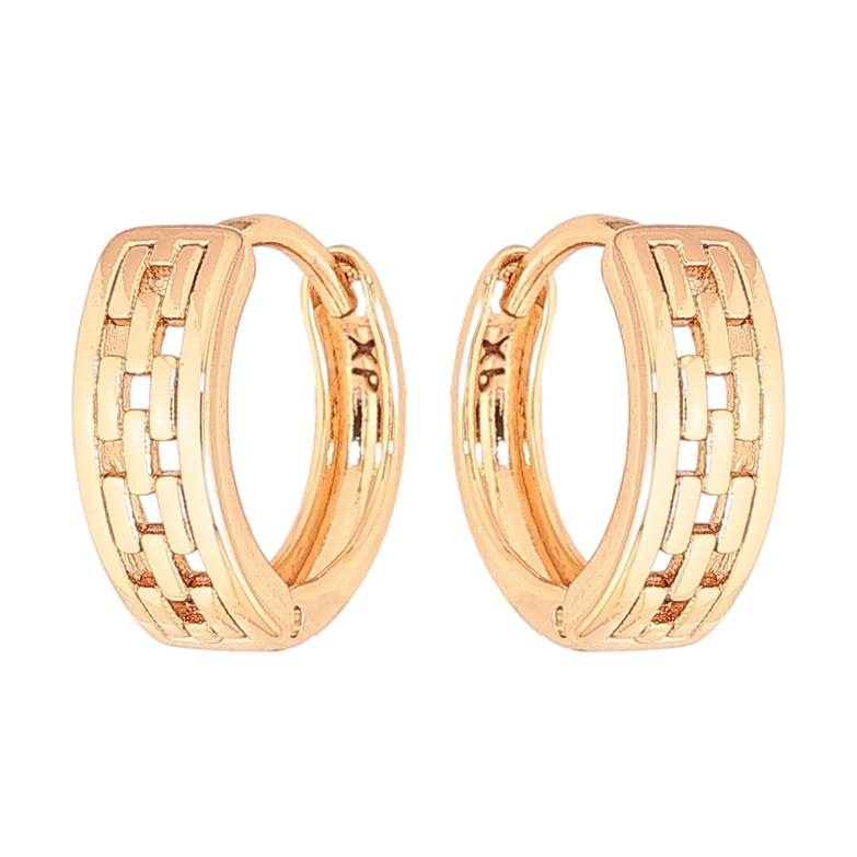 Сережки Xuping колір Позолота 18К колечка "Декоративний візерунок" фото №1