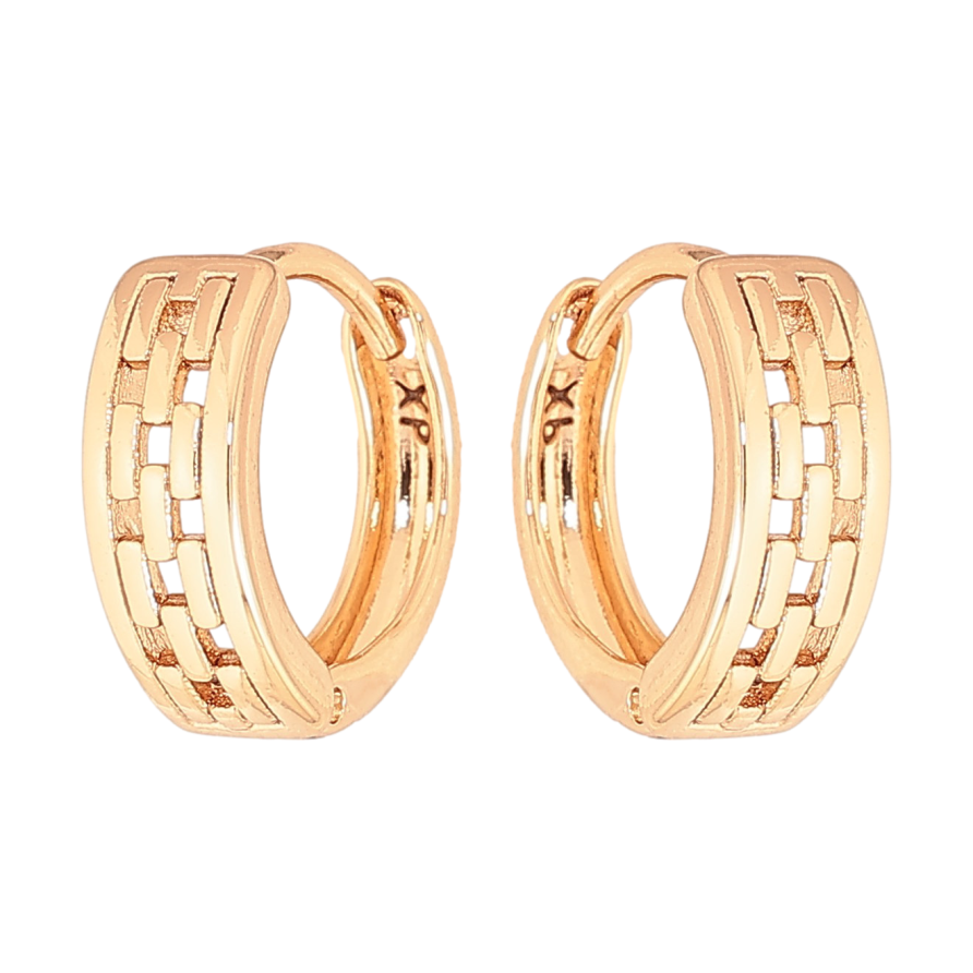 Серьги Xuping цвет Позолота 18К колечки "Декоративный узор" фото №1