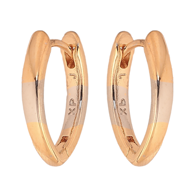 Серьги Xuping цвет Позолота 18К+Родий колечки "Скобы" фото №1