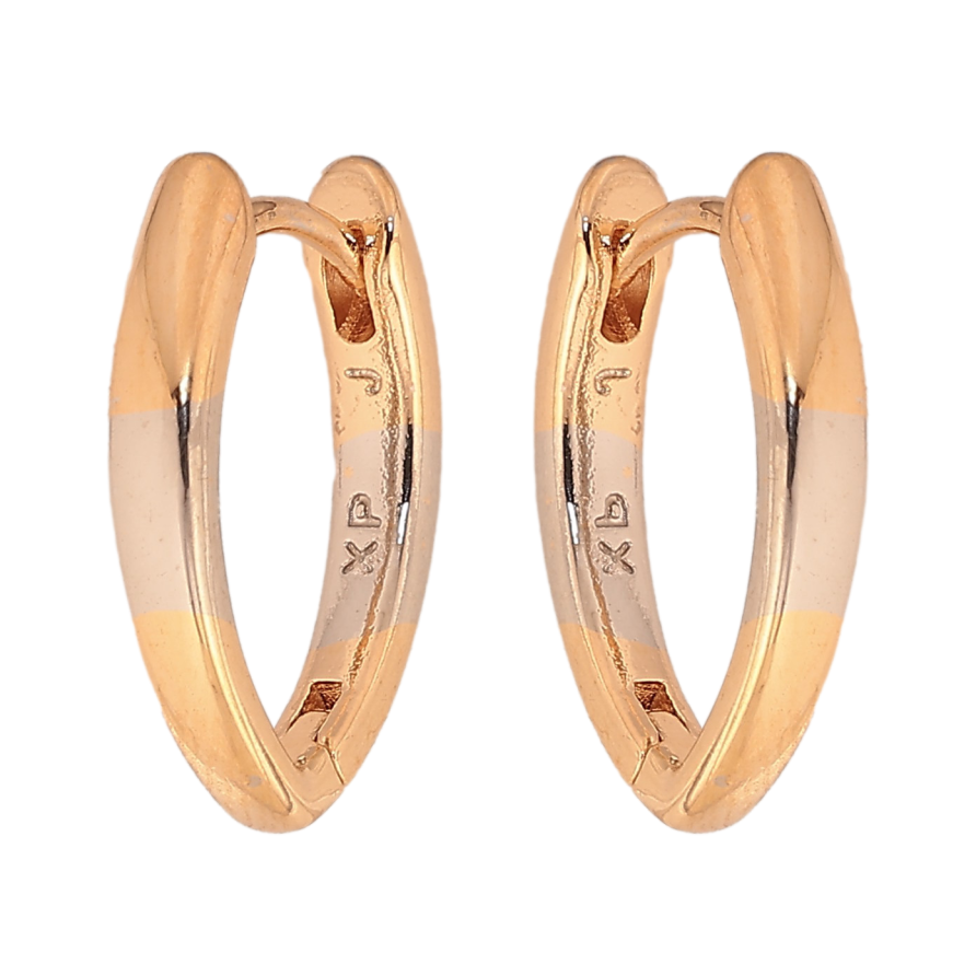 Серьги Xuping цвет Позолота 18К+Родий колечки "Скобы" фото №1