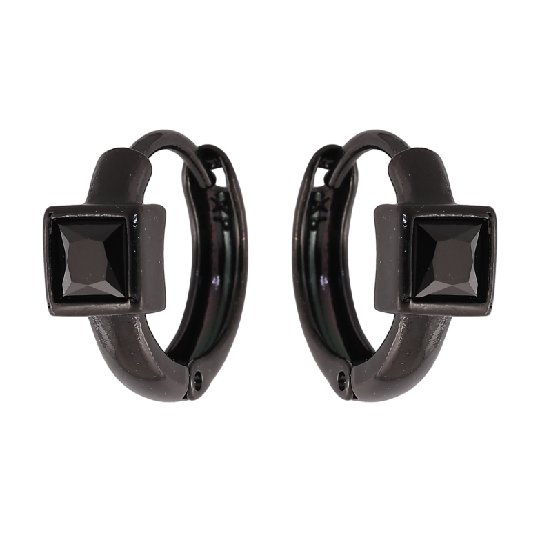 Сережки Xuping колір Позолота Black (чорне золото) колечка "Візерунок хрестики" фото №2 Сережки Xuping колір Позолота Black (чорне золото) колечка "Візерунок хрестики" фото №2