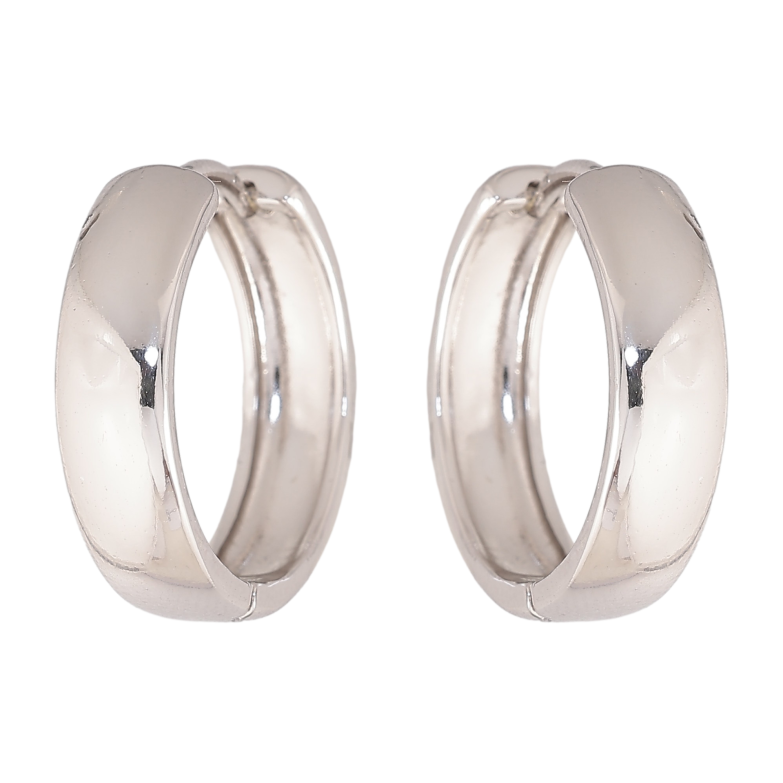 Сережки Xuping колір Родій колечка "Класика, шир. 5мм" ø 23мм фото №1