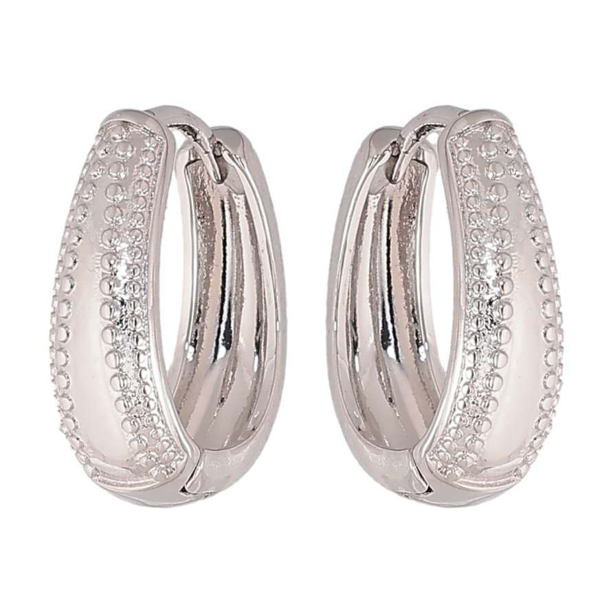 Сережки Xuping колір Родій колечка "Декоративний візерунок" фото №1