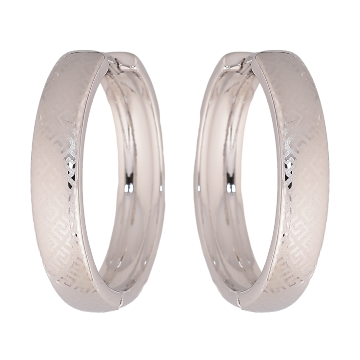 Серьги Xuping цвет Родий колечки "Классика с напылением, шир. 5мм" ø 25мм фото №11