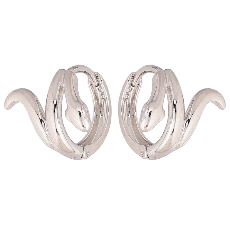 Сережки Xuping колір Родій колечка "Змії" фото №1